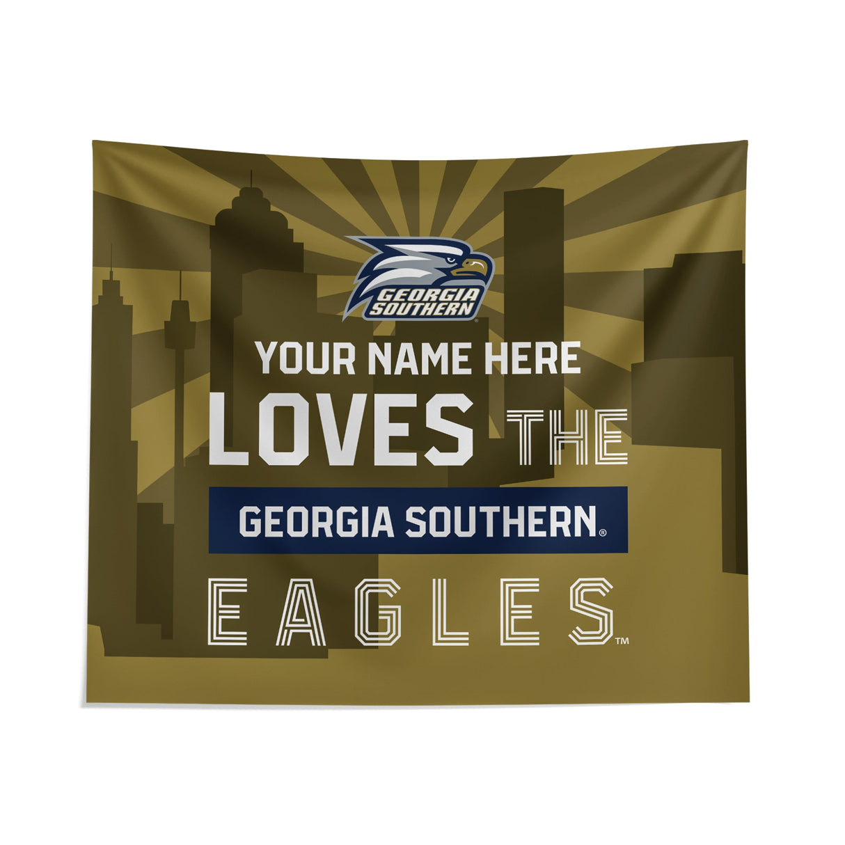 Pixsona Georgia Southern Eagles Skyline Tapestry | Personalized | Custom