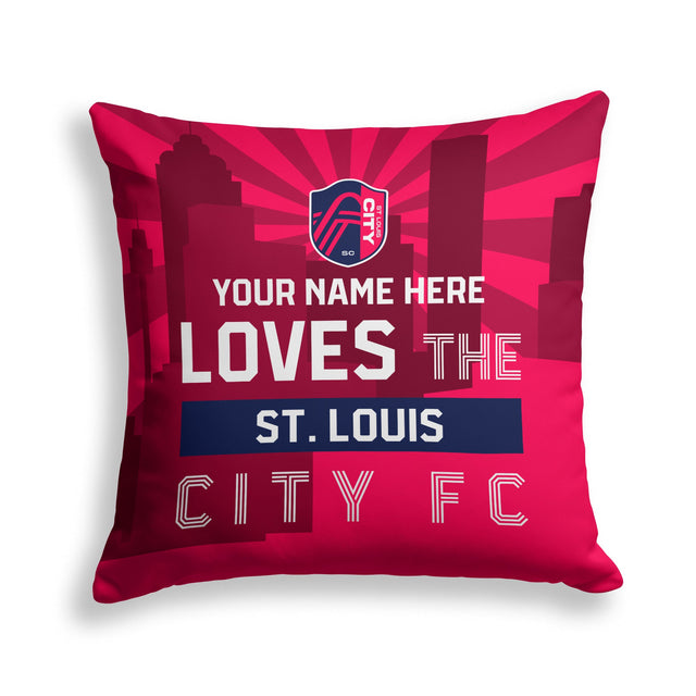 Pixsona St. Louis City SC Skyline Throw Pillow | Personalized | Custom