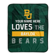 Pixsona Baylor Bears Skyline Pixel Fleece Blanket | Personalized | Custom
