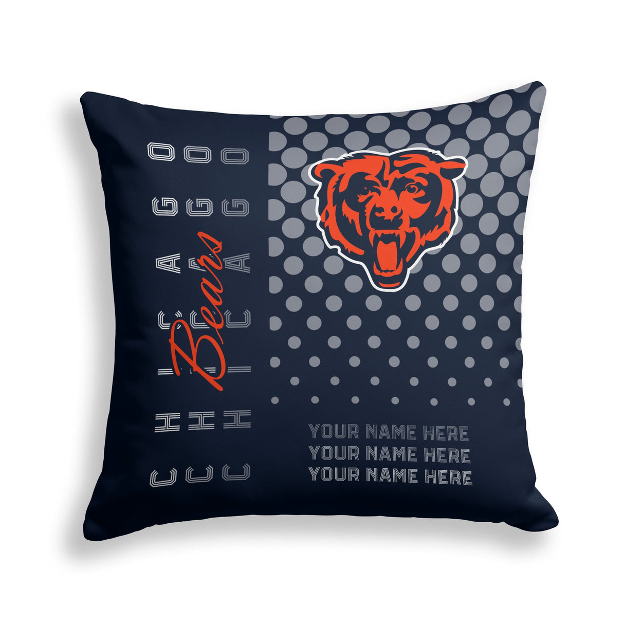 Pixsona Chicago Bears Halftone Throw Pillow | Personalized | Custom
