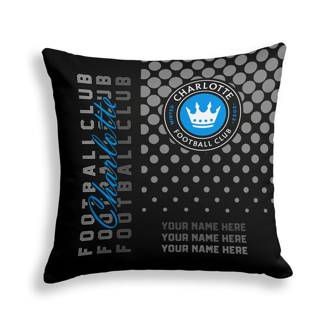 Pixsona Charlotte FC Halftone Throw Pillow | Personalized | Custom