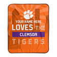 Pixsona Clemson Tigers Skyline Pixel Fleece Blanket | Personalized | Custom