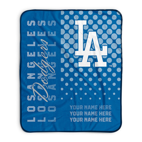 Pixsona Los Angeles Dodgers Halftone Pixel Fleece Blanket | Personalized | Custom