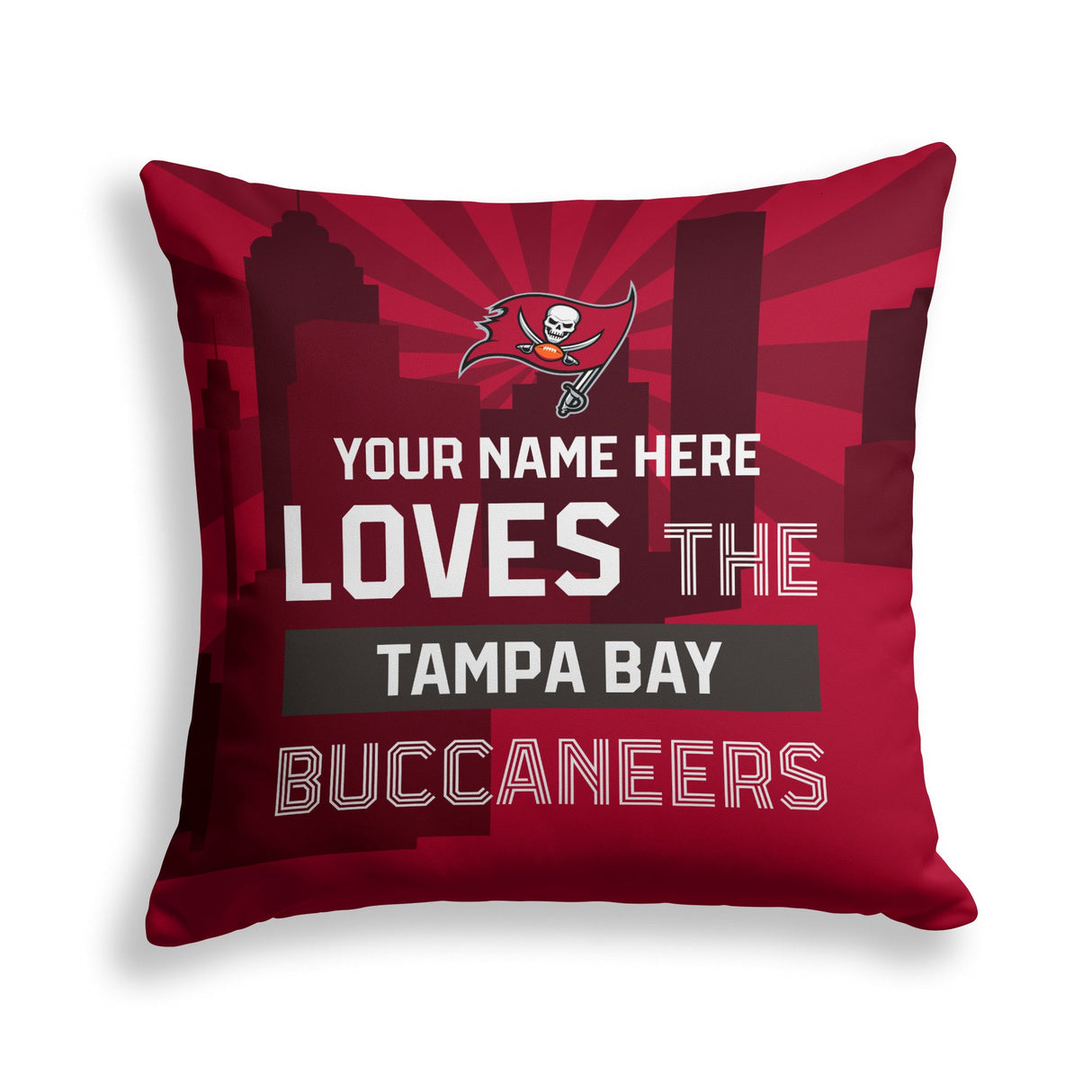 Pixsona Tampa Bay Buccaneers Skyline Throw Pillow | Personalized | Custom