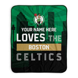 Pixsona Boston Celtics Skyline Pixel Fleece Blanket | Personalized | Custom
