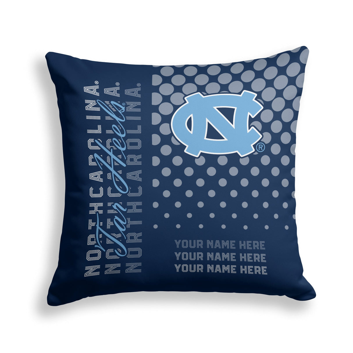 Pixsona North Carolina Tar Heels Halftone Throw Pillow | Personalized | Custom