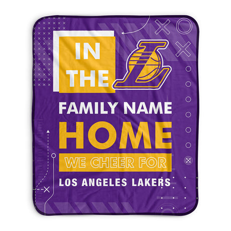 Pixsona Los Angeles Lakers Cheer Pixel Fleece Blanket | Personalized | Custom