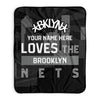 Pixsona Brooklyn Nets Skyline Pixel Fleece Blanket | Personalized | Custom