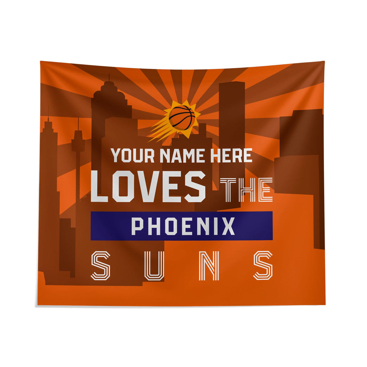 Pixsona Phoenix Suns Skyline Tapestry | Personalized | Custom