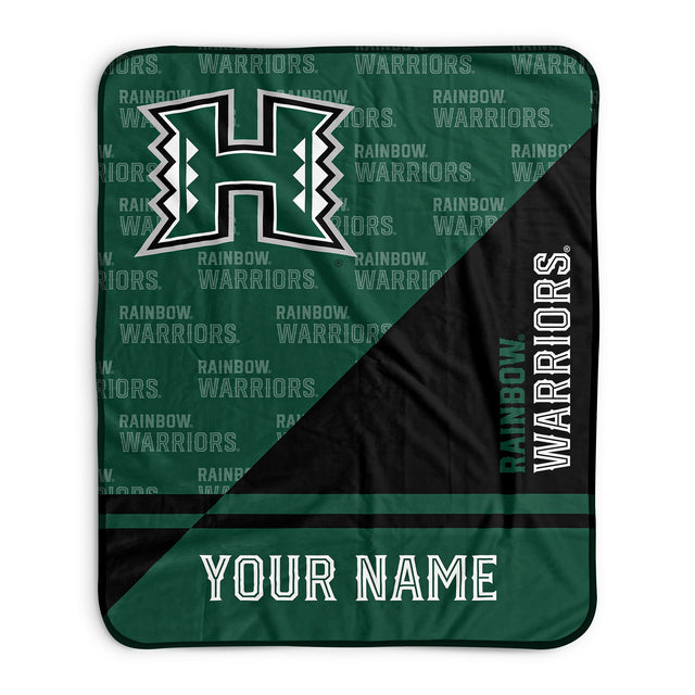 Pixsona Hawaii Rainbow Warriors Split Pixel Fleece Blanket | Personalized | Custom