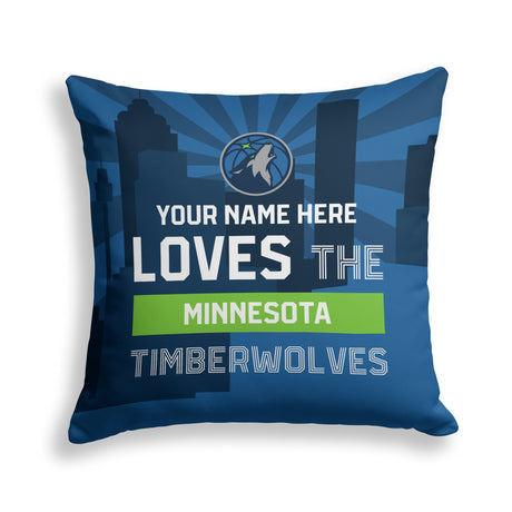 Pixsona Minnesota Timberwolves Skyline Throw Pillow | Personalized | Custom