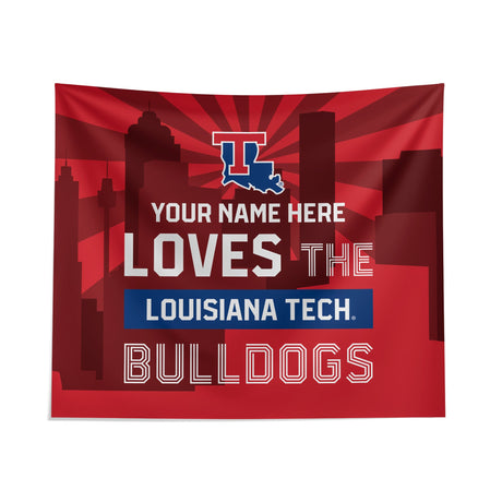 Pixsona Louisiana Tech Bulldogs Skyline Tapestry | Personalized | Custom