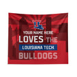 Pixsona Louisiana Tech Bulldogs Skyline Tapestry | Personalized | Custom