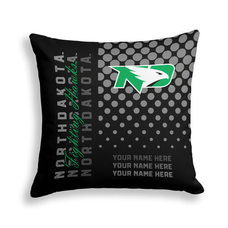 Pixsona North Dakota Fighting Hawks Halftone Throw Pillow | Personalized | Custom