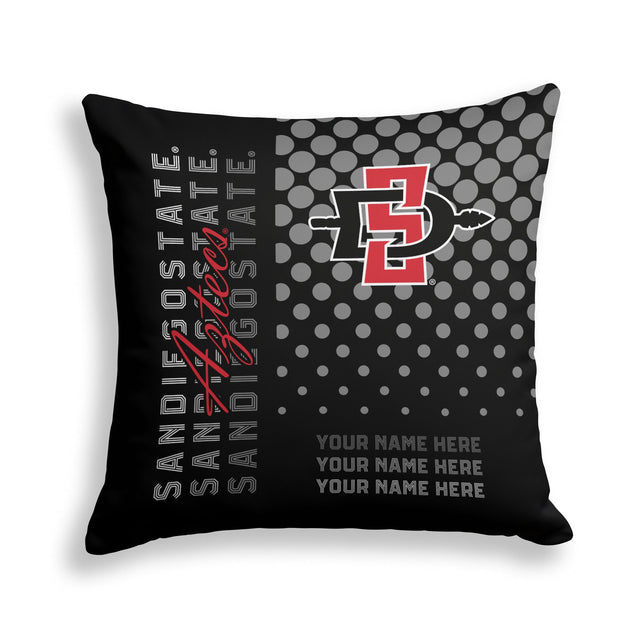 Pixsona San Diego State Aztecs Halftone Throw Pillow | Personalized | Custom