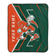 Pixsona Miami Hurricanes Glow Pixel Fleece Blanket | Personalized | Custom