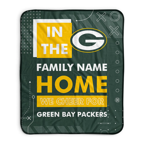 Pixsona Green Bay Packers Cheer Pixel Fleece Blanket | Personalized | Custom