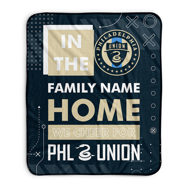 Pixsona Philadelphia Union Cheer Pixel Fleece Blanket | Personalized | Custom