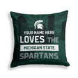 Pixsona Michigan State Spartans Skyline Throw Pillow | Personalized | Custom