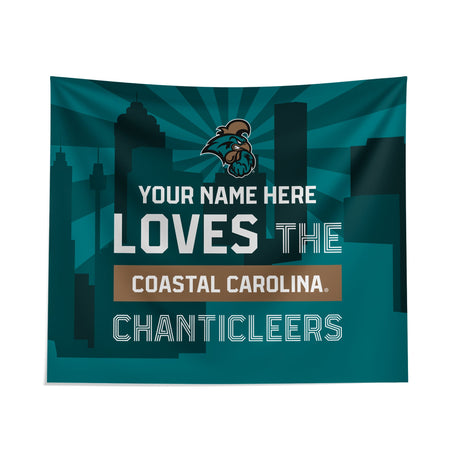 Pixsona Coastal Carolina Chanticleers Skyline Tapestry | Personalized | Custom