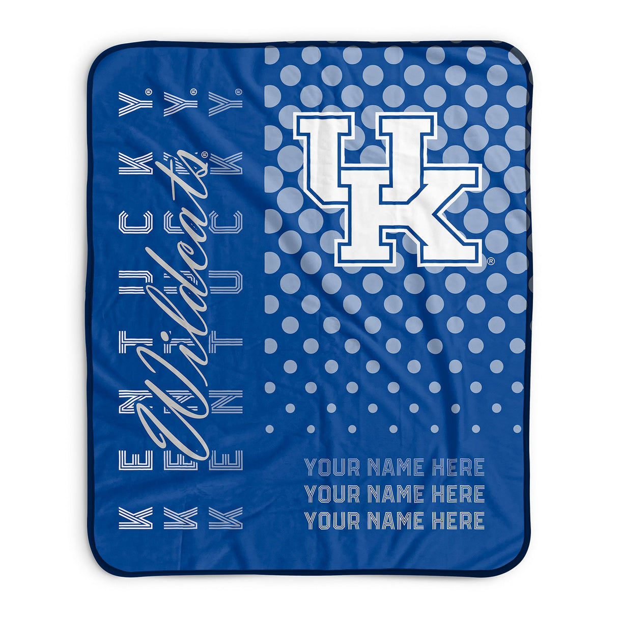 Pixsona Kentucky Wildcats Halftone Pixel Fleece Blanket | Personalized | Custom