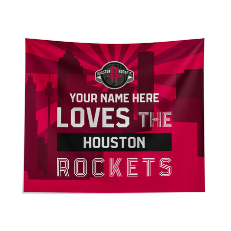 Pixsona Houston Rockets Skyline Tapestry | Personalized | Custom