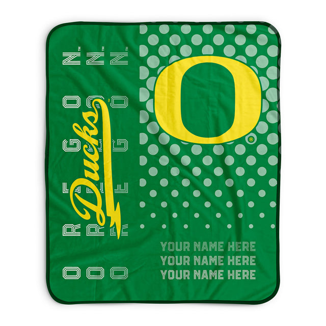 Pixsona Oregon Ducks Halftone Pixel Fleece Blanket | Personalized | Custom