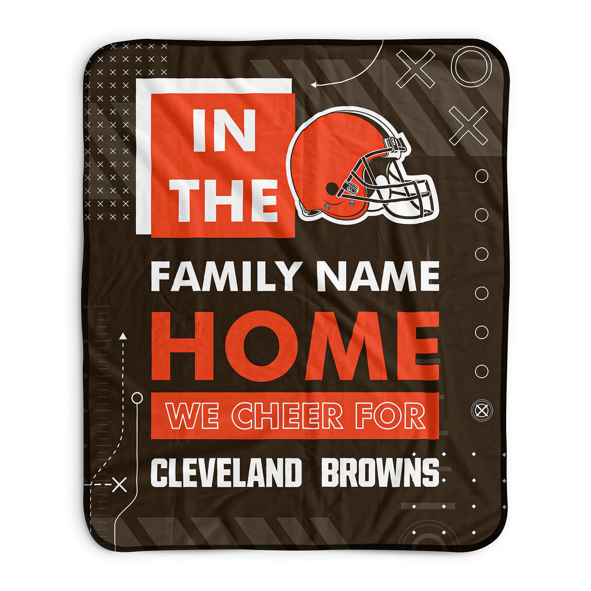 Pixsona Cleveland Browns Cheer Pixel Fleece Blanket | Personalized | Custom