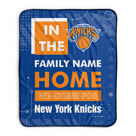 Pixsona New York Knicks Cheer Pixel Fleece Blanket | Personalized | Custom
