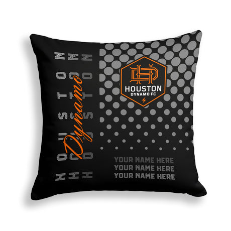 Pixsona Houston Dynamo Halftone Throw Pillow | Personalized | Custom