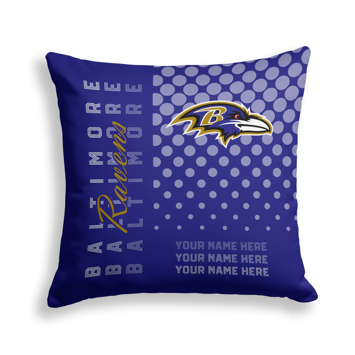 Pixsona Baltimore Ravens Halftone Throw Pillow | Personalized | Custom
