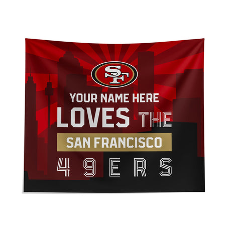 Pixsona San Francisco 49ers Skyline Tapestry | Personalized | Custom