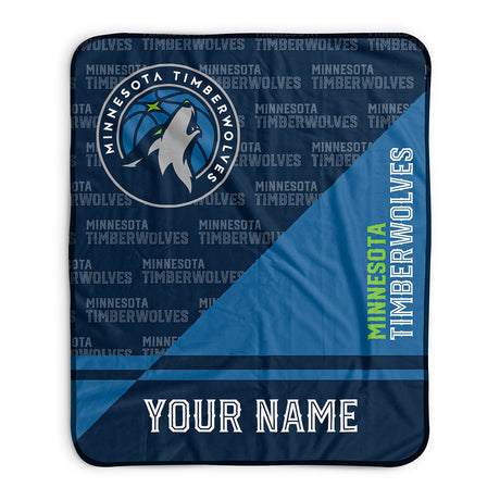 Pixsona Minnesota Timberwolves Split Pixel Fleece Blanket | Personalized | Custom