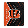 Pixsona Cincinnati Bengals Glow Pixel Fleece Blanket | Personalized | Custom