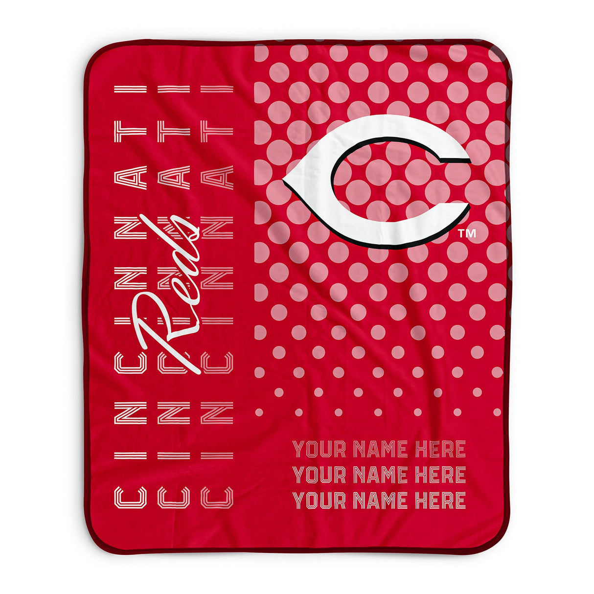 Pixsona Cincinnati Reds Halftone Pixel Fleece Blanket | Personalized | Custom