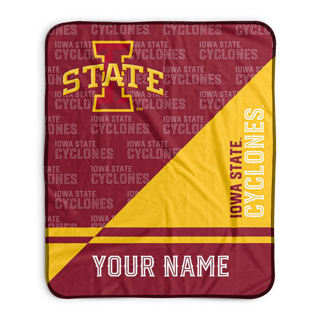 Pixsona Iowa State Cyclones Split Pixel Fleece Blanket | Personalized | Custom