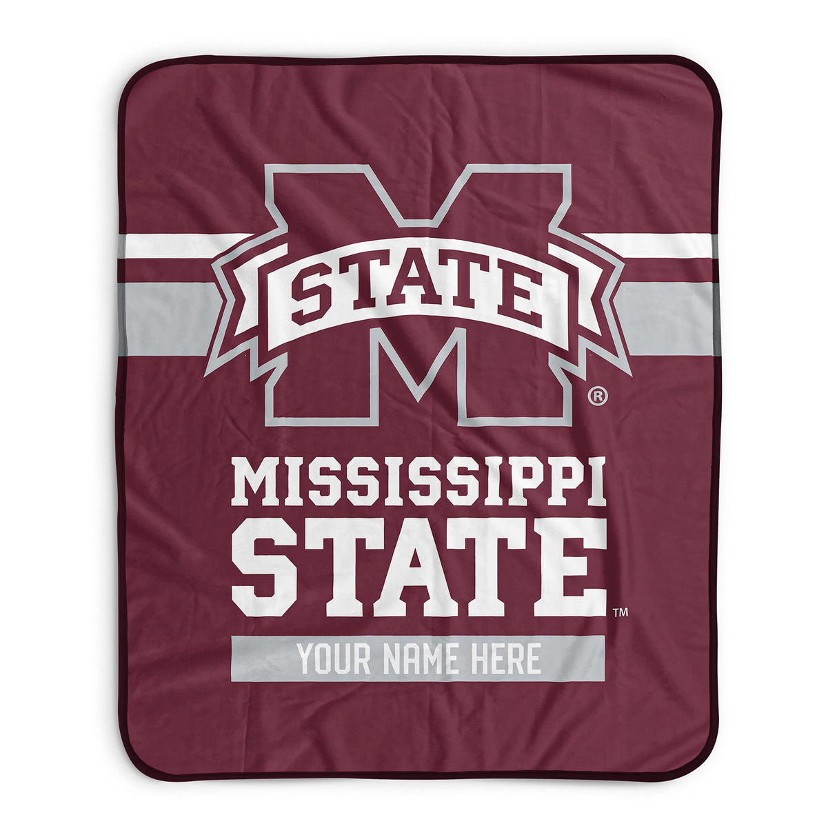Pixsona Mississippi State Bulldogs Stripes Pixel Fleece Blanket | Personalized | Custom