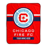 Pixsona Chicago Fire FC Stripes Pixel Fleece Blanket | Personalized | Custom