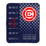 Pixsona Chicago Fire FC Halftone Pixel Fleece Blanket | Personalized | Custom