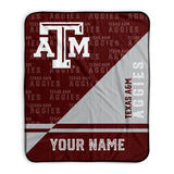 Pixsona Texas A&M Aggies Split Pixel Fleece Blanket | Personalized | Custom