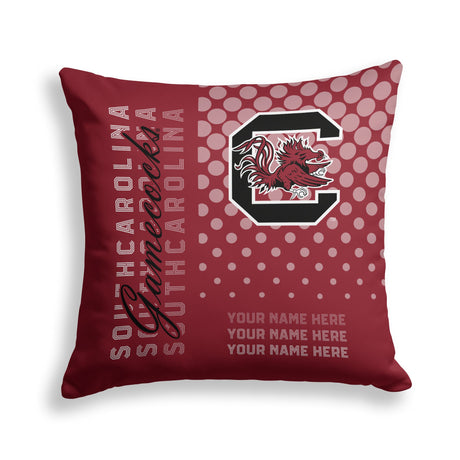 Pixsona South Carolina Gamecocks Halftone Throw Pillow | Personalized | Custom