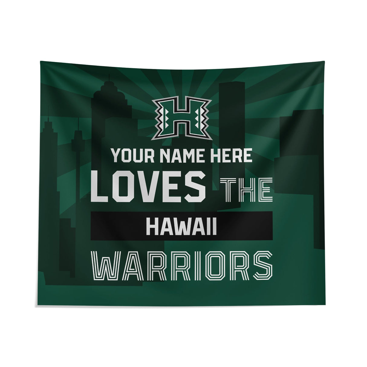 Pixsona Hawaii Rainbow Warriors Skyline Tapestry | Personalized | Custom