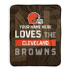 Pixsona Cleveland Browns Skyline Pixel Fleece Blanket | Personalized | Custom