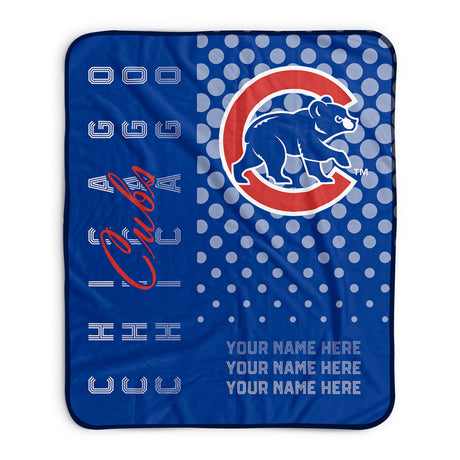 Pixsona Chicago Cubs Halftone Pixel Fleece Blanket | Personalized | Custom