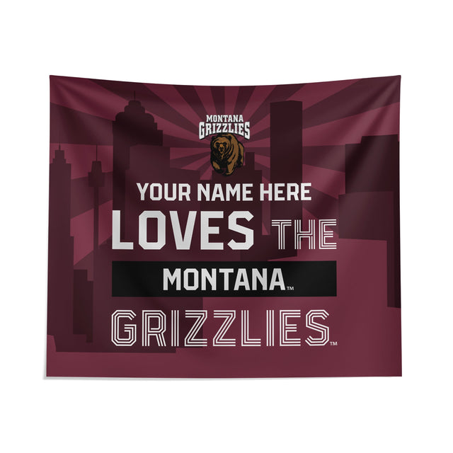 Pixsona Montana Grizzlies Skyline Tapestry | Personalized | Custom