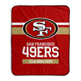 Pixsona San Francisco 49ers Stripes Pixel Fleece Blanket | Personalized | Custom