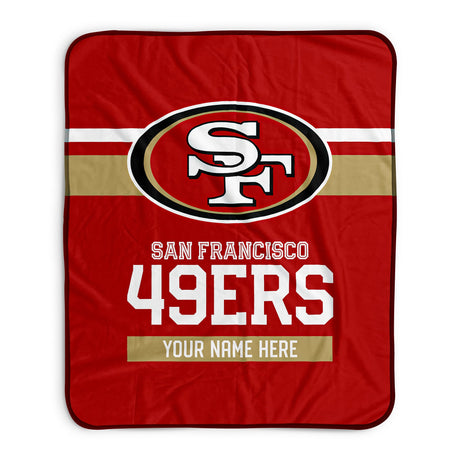 Pixsona San Francisco 49ers Stripes Pixel Fleece Blanket | Personalized | Custom