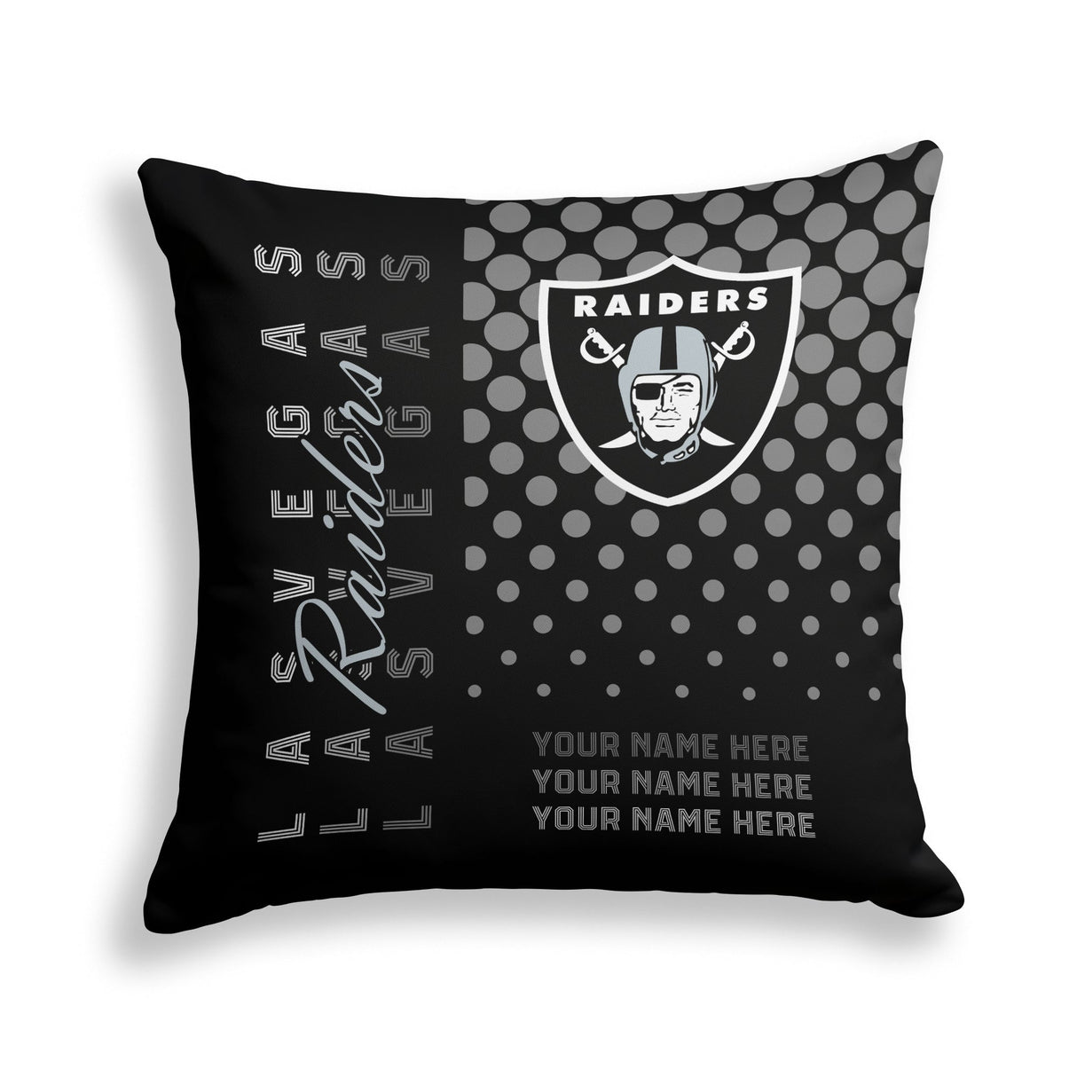 Pixsona Las Vegas Raiders Halftone Throw Pillow | Personalized | Custom