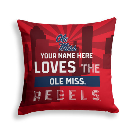 Pixsona Ole Miss Rebels Skyline Throw Pillow | Personalized | Custom
