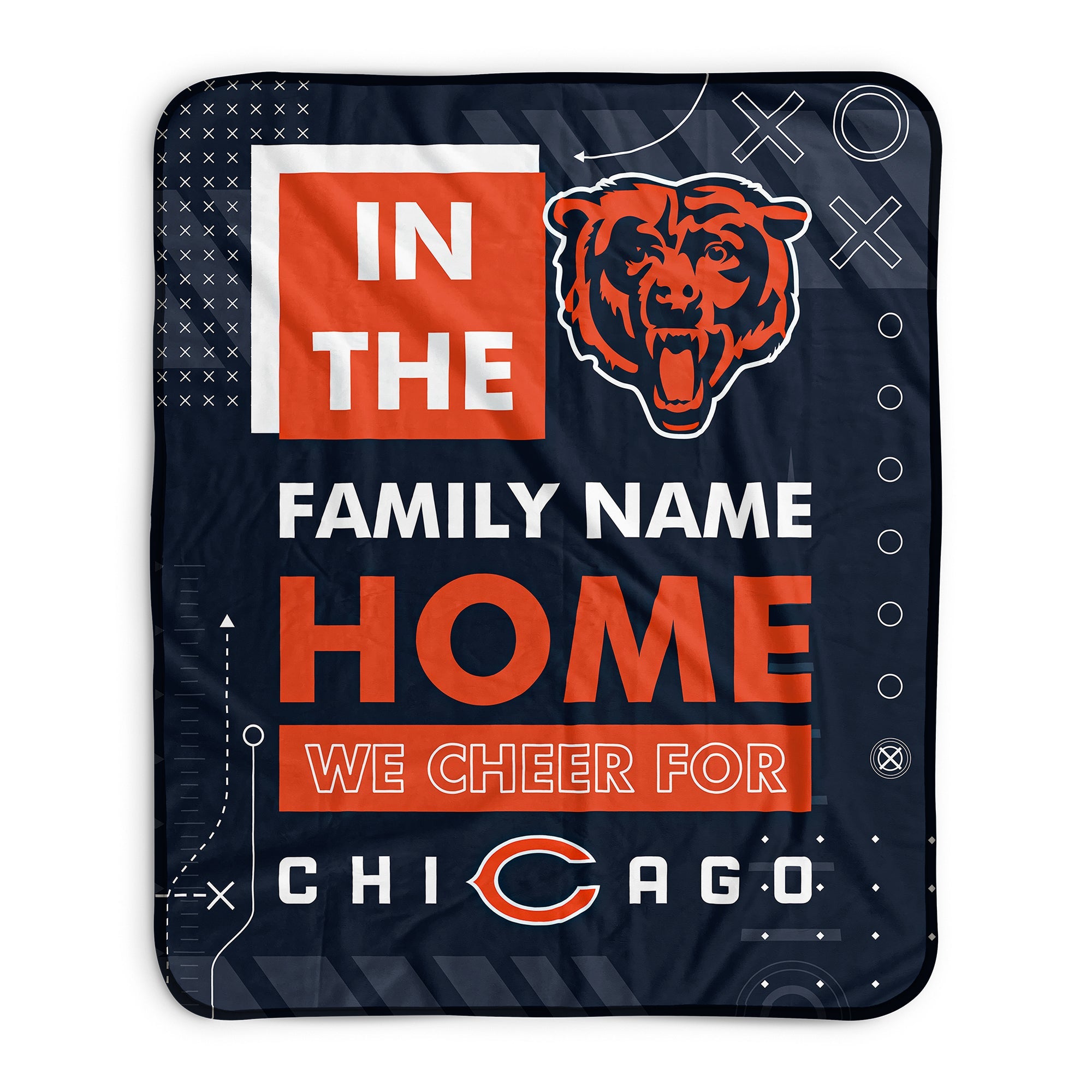 Personalized Name Football Chicago Bears Xmas Blanket